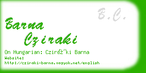 barna cziraki business card